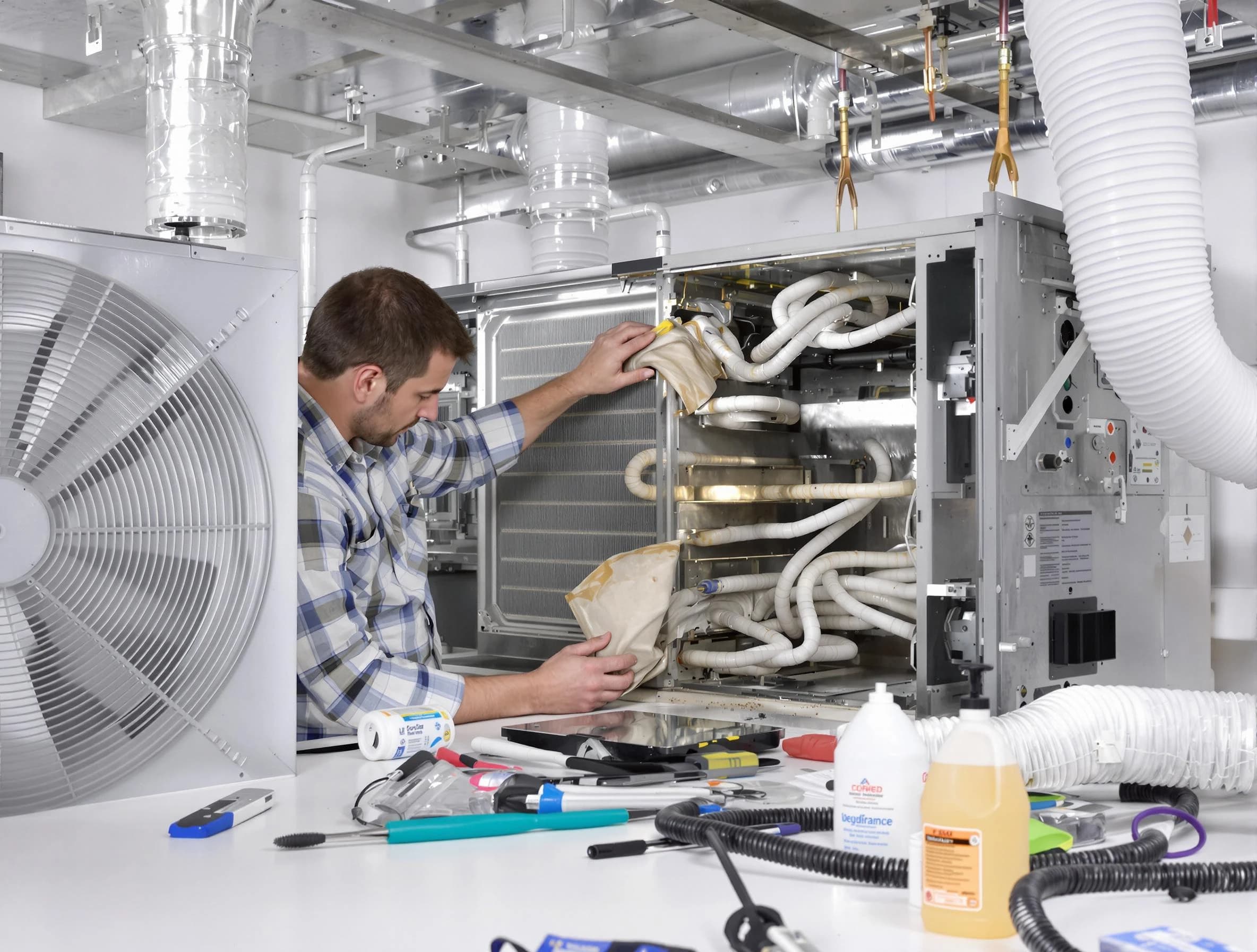 Clay Air Duct Cleaning specialist performing precision AC coil cleaning in Clay