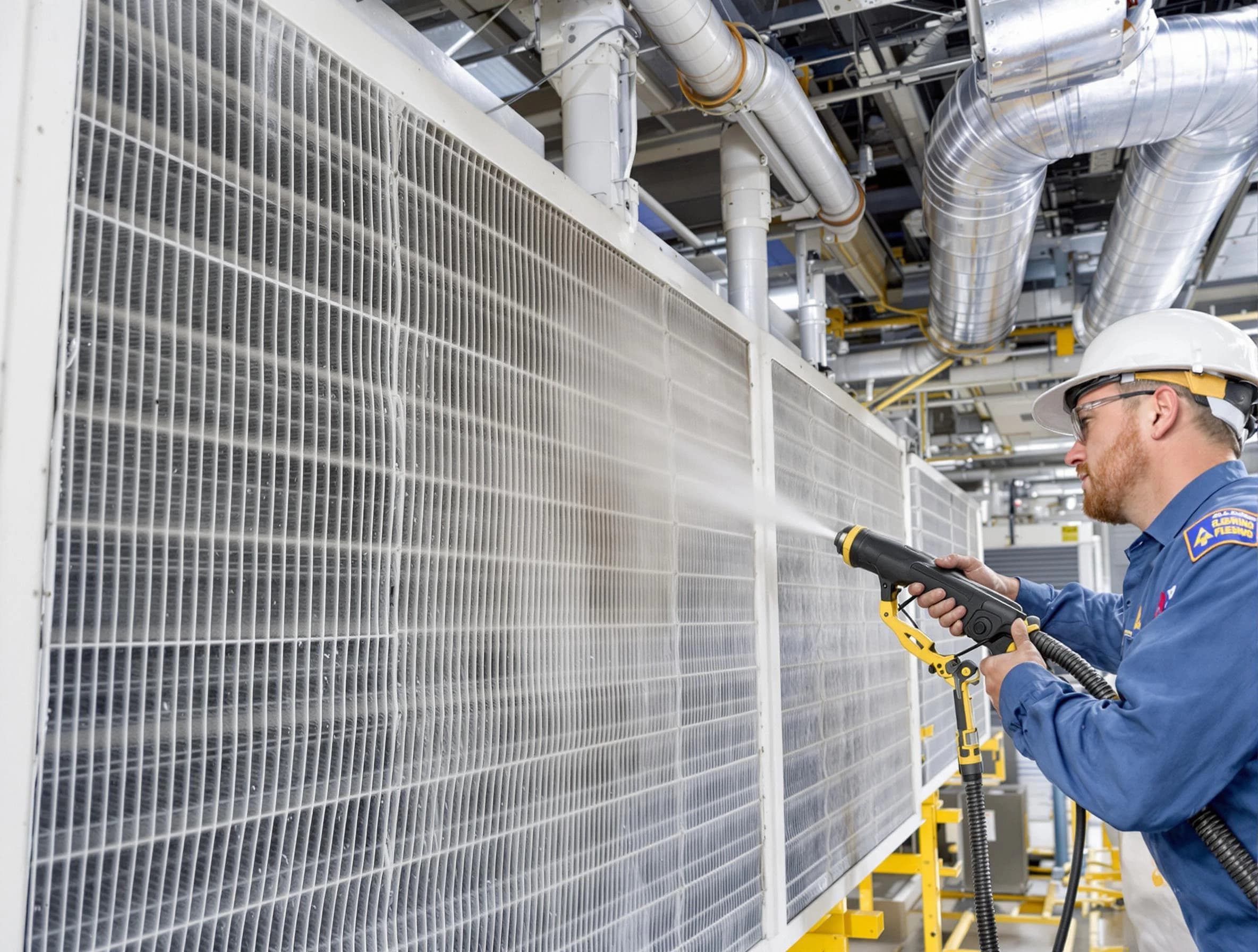 Professional commercial coil cleaning by Clay Air Duct Cleaning in Clay