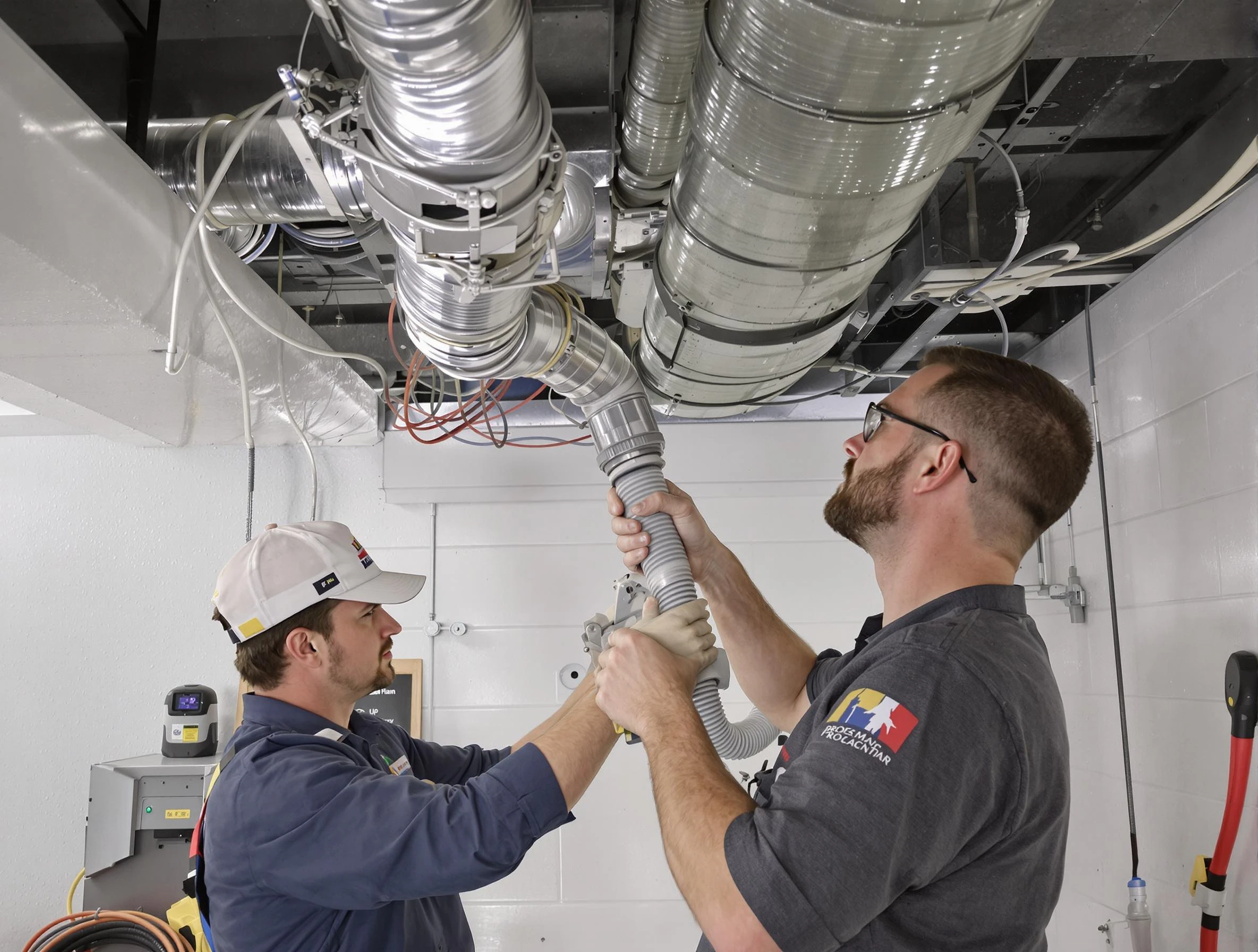 Clay Air Duct Cleaning technician performing thorough AC duct cleaning in Clay