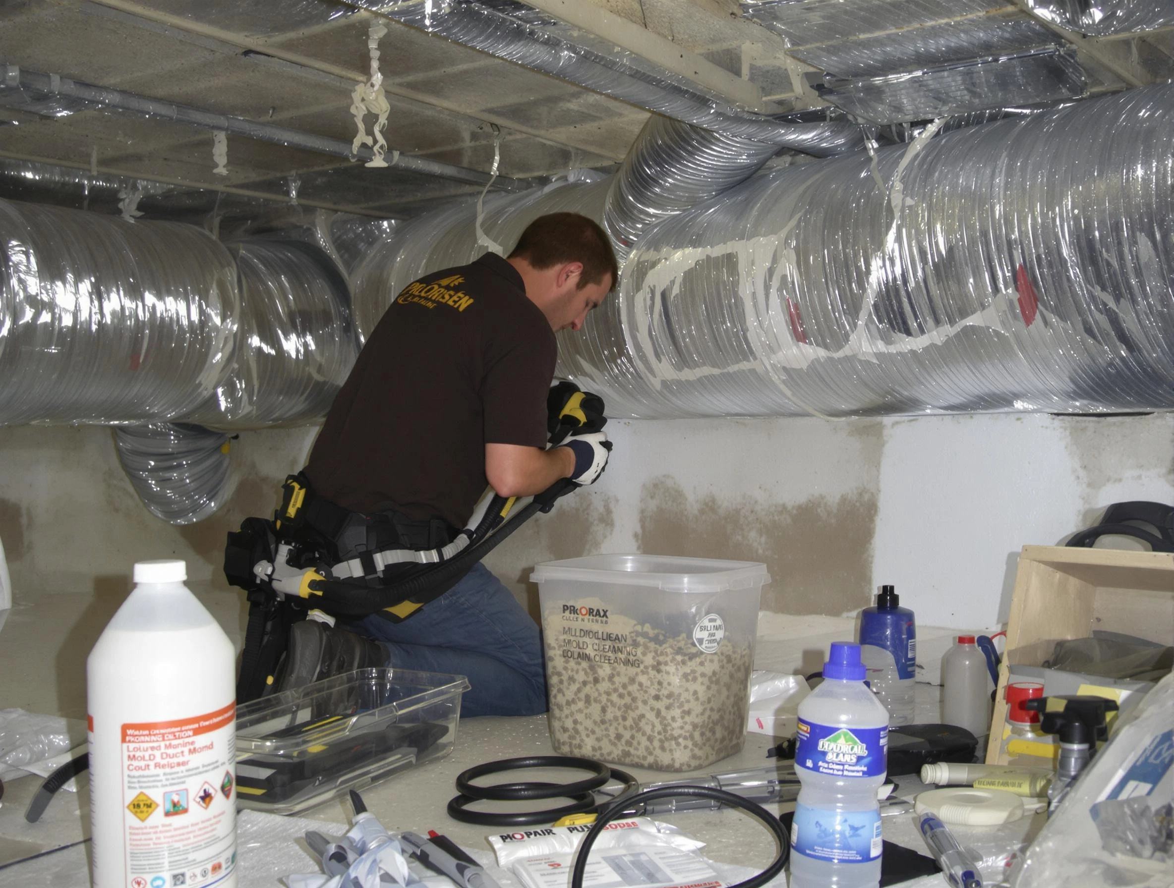 Clay Air Duct Cleaning specialist performing professional mold removal from air ducts in Clay